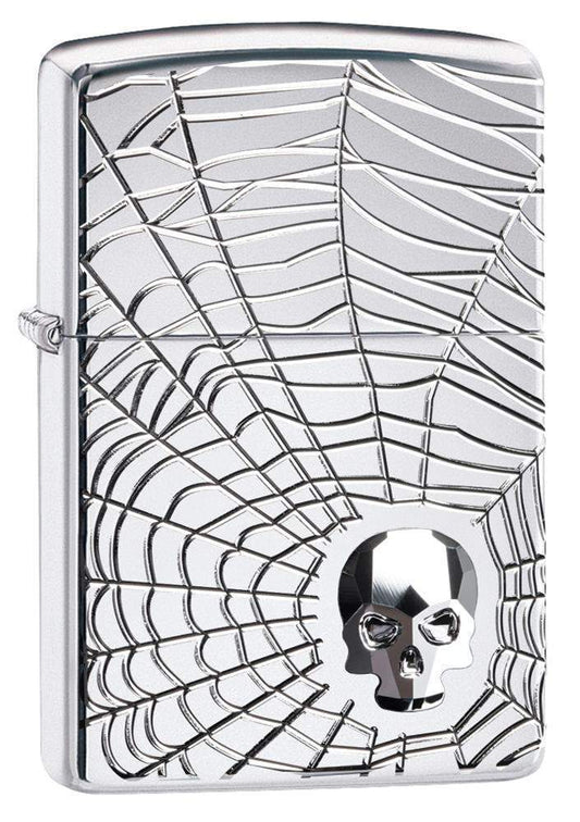 Zippo Spider Web Skull Design Zippo