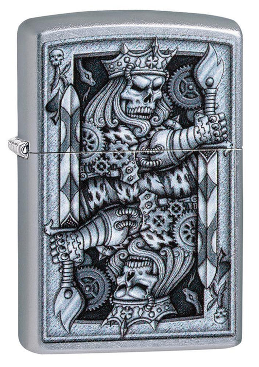 Zippo Steampunk King Spade Street Chrome Pocket Lighter Zippo