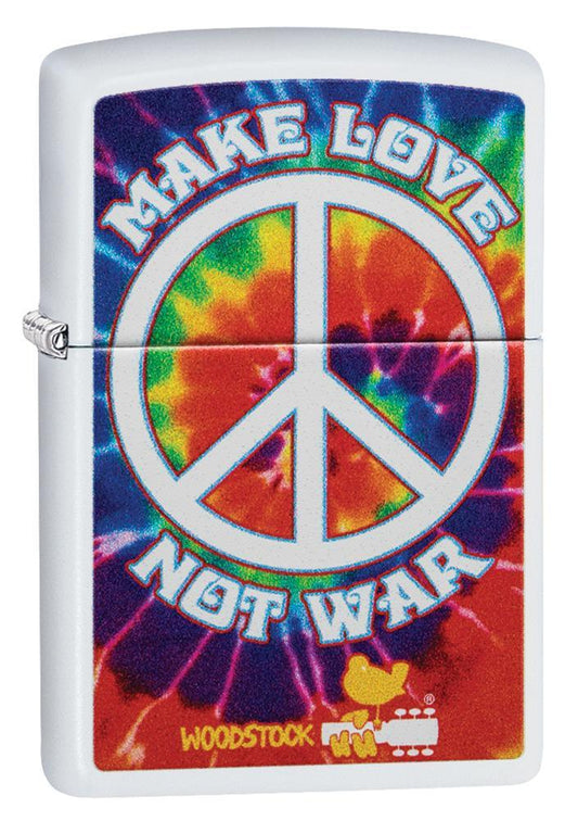Zippo Woodstock 50th Anniversary White Matte Pocket Lighter Zippo