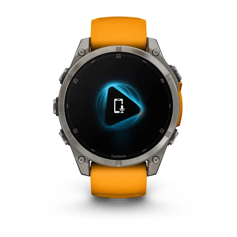 Garmin fenix® 8 – 47 mm, AMOLED Sapphire, Titanium with Spark orange/graphite silicone band GARMIN