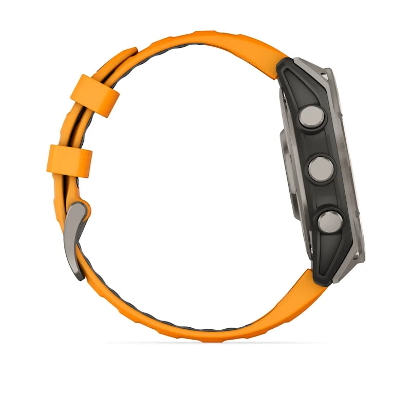 Garmin fenix® 8 – 47 mm, AMOLED Sapphire, Titanium with Spark orange/graphite silicone band GARMIN