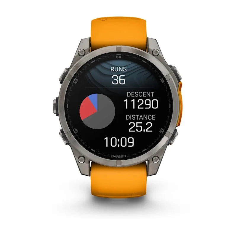 Garmin fenix® 8 – 47 mm, AMOLED Sapphire, Titanium with Spark orange/graphite silicone band GARMIN