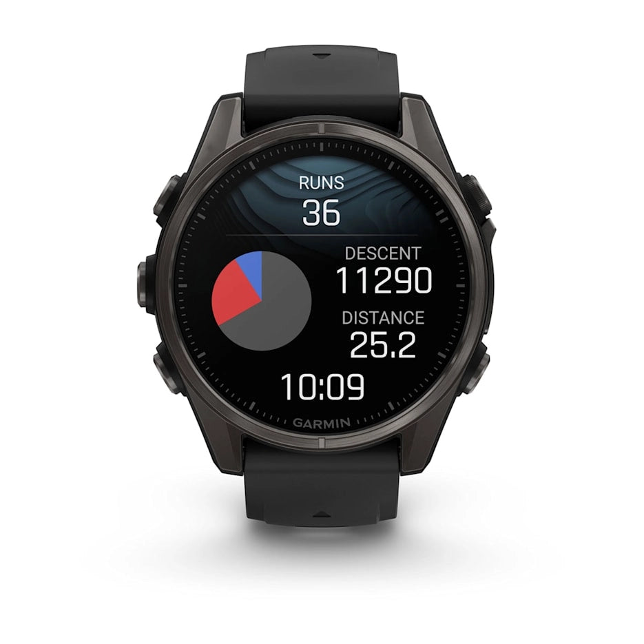 Garmin fenix® 8 – 43 mm, AMOLED Sapphire, Carbon grey DLC titanium with Black/pebble grey silicone band GARMIN