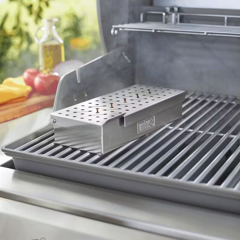 Weber Steel Universal Smoker Box (453.6 G, Silver) WEBER