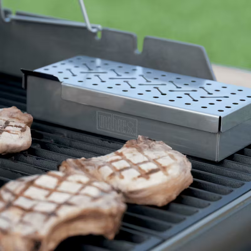 Weber Steel Universal Smoker Box (453.6 G, Silver) WEBER