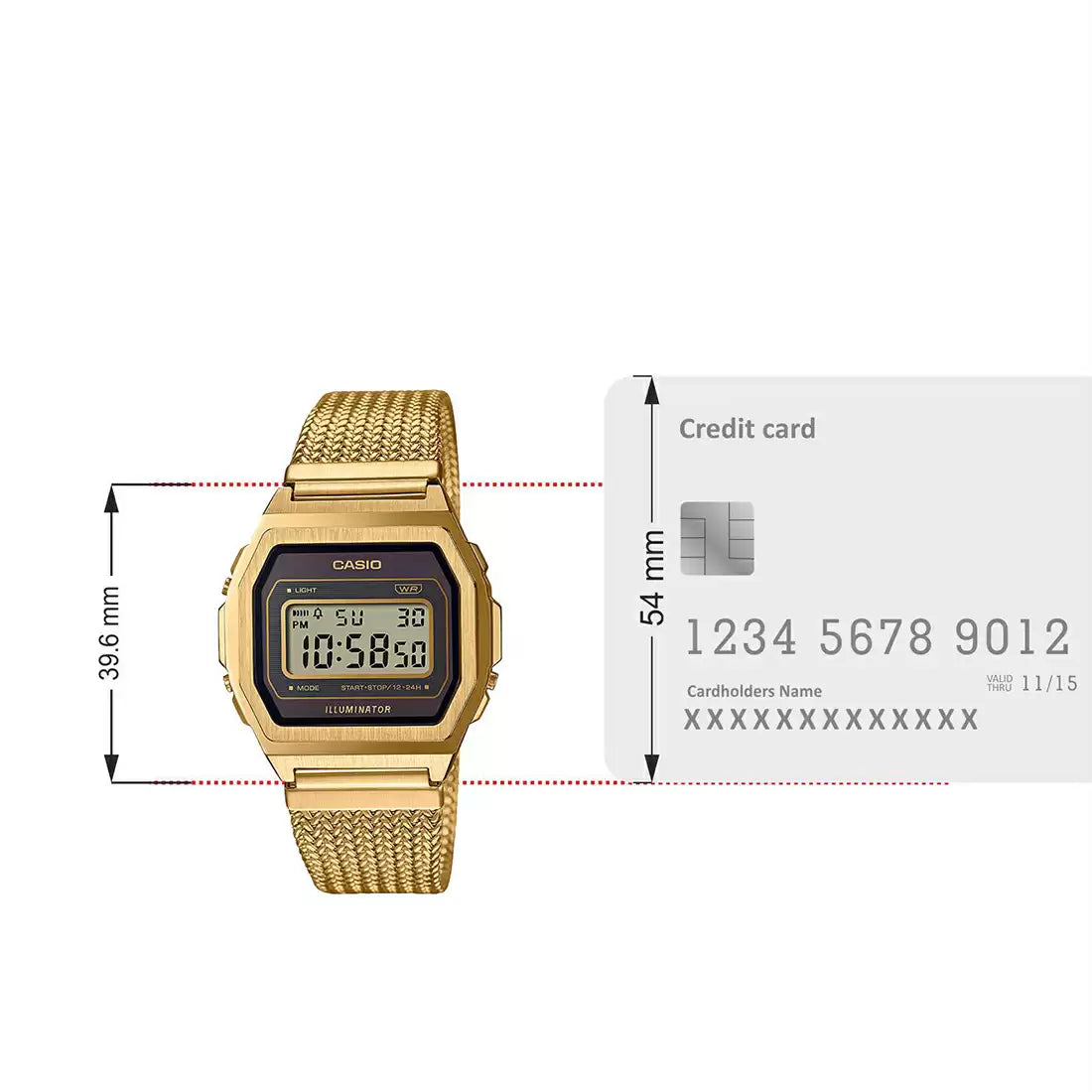 Casio VINTAGE COLLECTION A1000MGA-5DF - D277 Gold European Vintage Unisex Watch CASIO