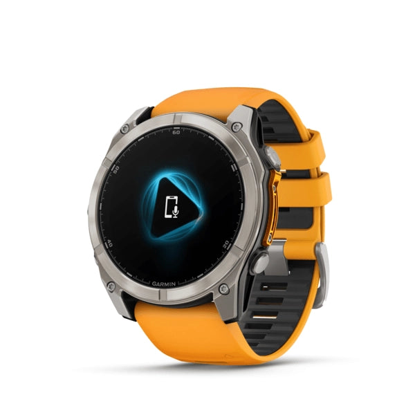 Garmin fenix® 8 – 51 mm, AMOLED Sapphire, Titanium with Spark orange/graphite silicone band GARMIN