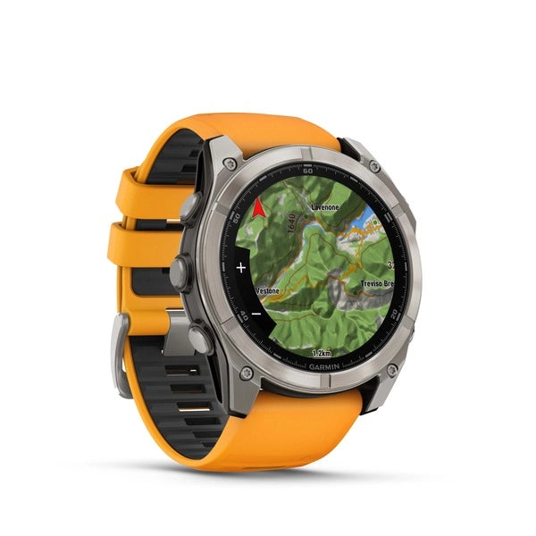 Garmin fenix® 8 – 51 mm, AMOLED Sapphire, Titanium with Spark orange/graphite silicone band GARMIN
