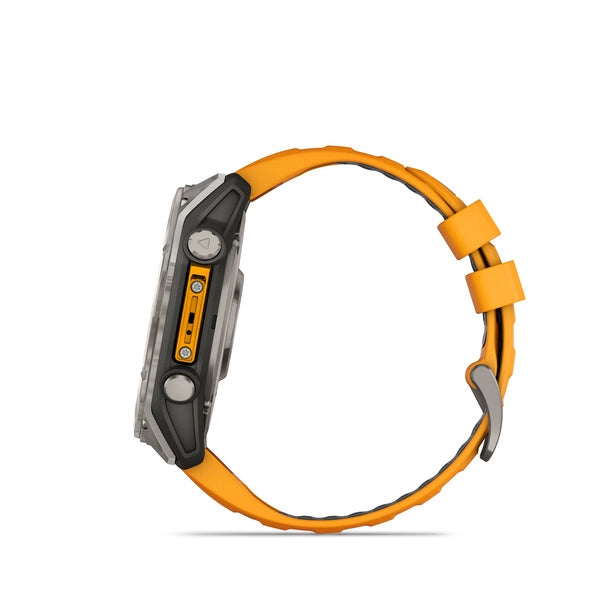Garmin fenix® 8 – 51 mm, AMOLED Sapphire, Titanium with Spark orange/graphite silicone band GARMIN