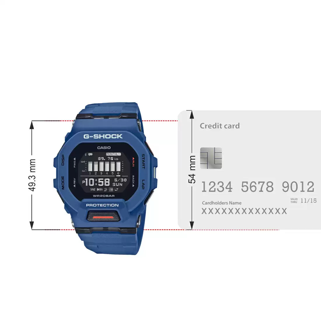 Casio G-SHOCK GBD-200-2DR - G1147 Blue G-Squad Connect Men–s Watch CASIO