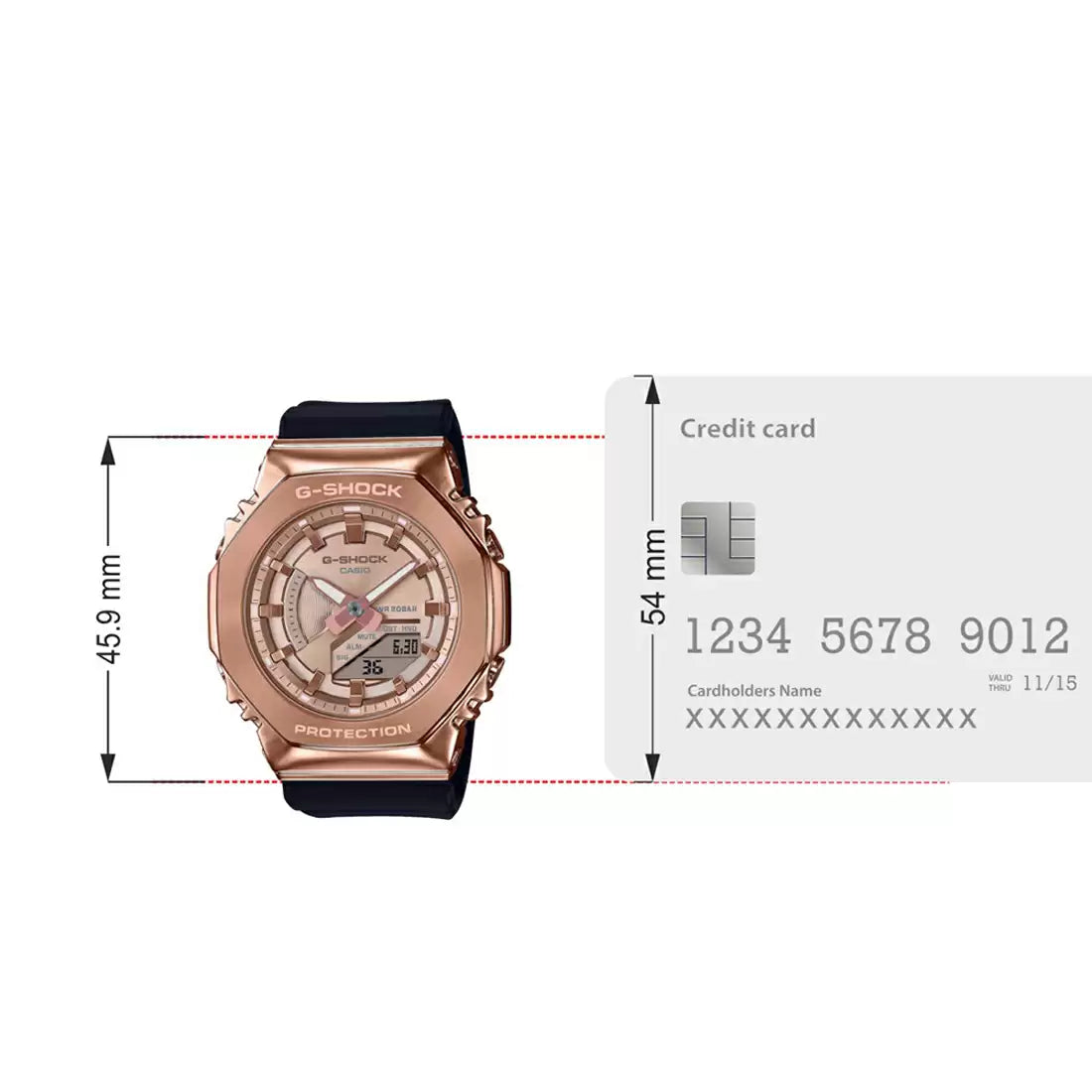 Casio G-SHOCK GM-S2100PG-1A4DR - G1165 Black Metal Covered - Women's Watch CASIO