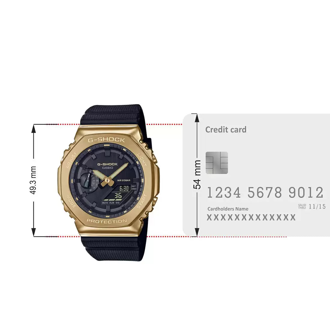 Casio G-SHOCK GM-2100G-1A9DR - G1278 Analog-Digital Black Watch CASIO