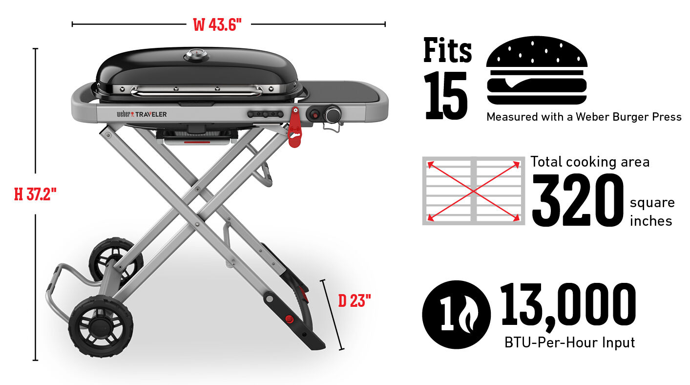 Weber Traveler Portable Gas Grill Stealth Edition Bhawar Store
