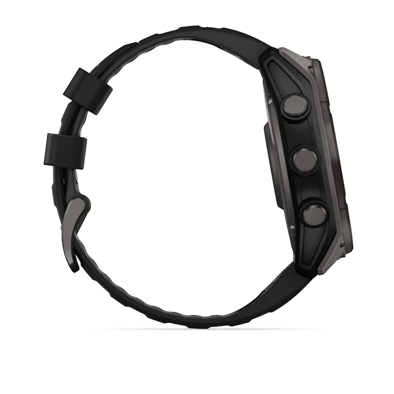 Garmin fenix® 8 – 51 mm, Solar, Sapphire Sapphire, Carbon grey DLC titanium with Black/pebble grey silicone band GARMIN