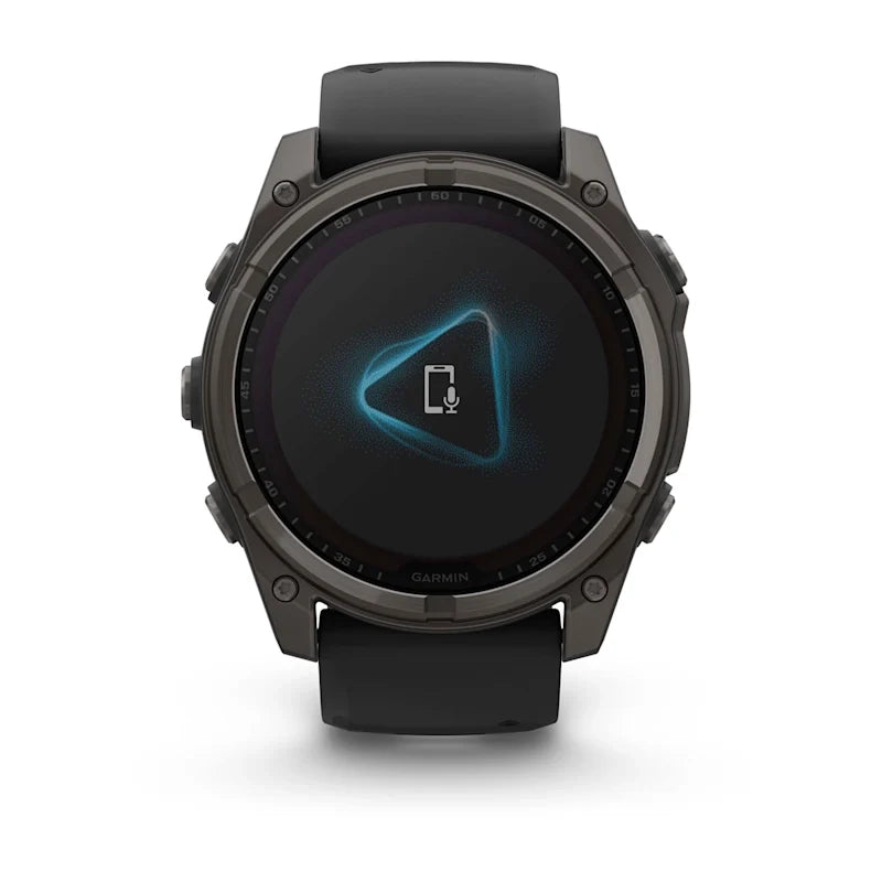 Garmin fenix® 8 – 51 mm, Solar, Sapphire Sapphire, Carbon grey DLC titanium with Black/pebble grey silicone band GARMIN