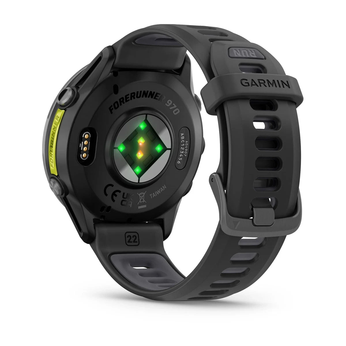 Garmin Forerunner® 970 Carbon Grey DLC Titanium with Black Case and Black/Translucent Whitestone Band GARMIN