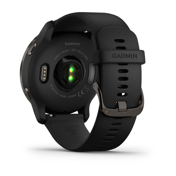 Garmin Venu 2 Slate Stainless Steel Bezel with Black Case and Silicone Band GARMIN