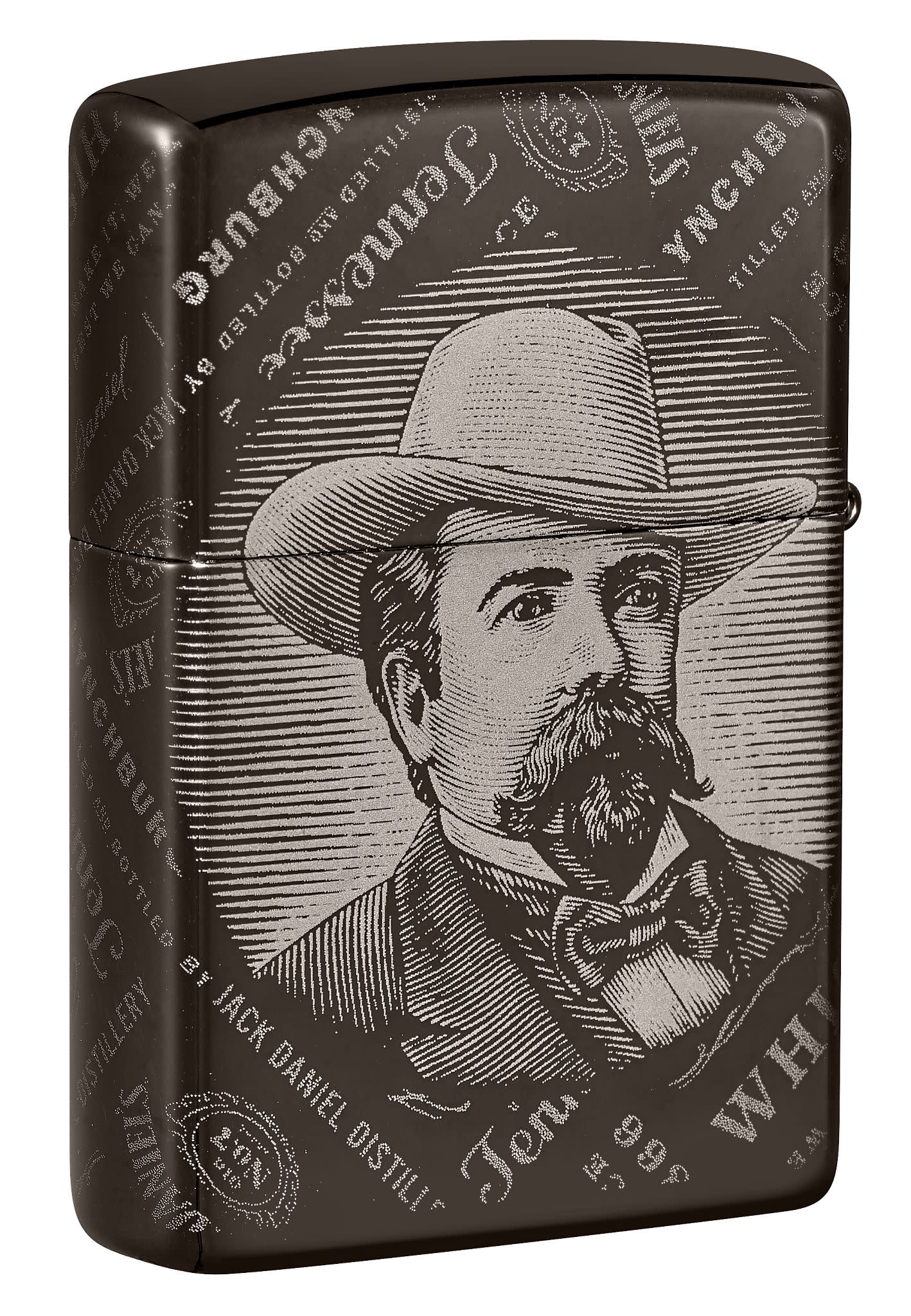 Back shot of Jack Daniel's?« Photo Image 360?« Black Ice?« Windproof Lighter standing at a 3/4 angle