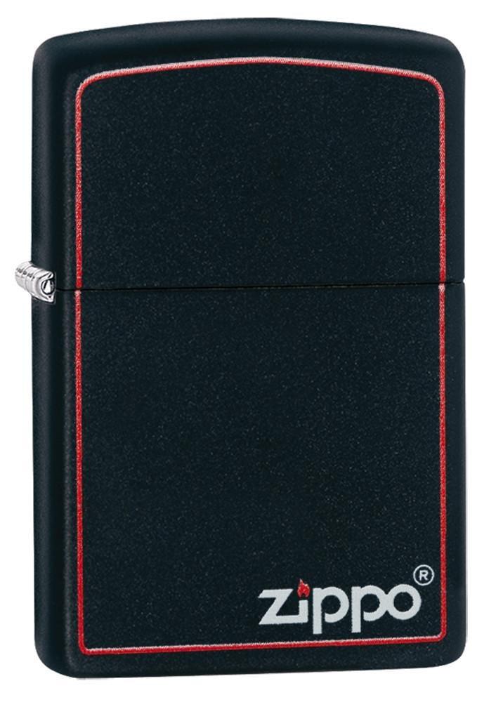 Zippo Black Matte with Red Border Pocket Lighter Zippo