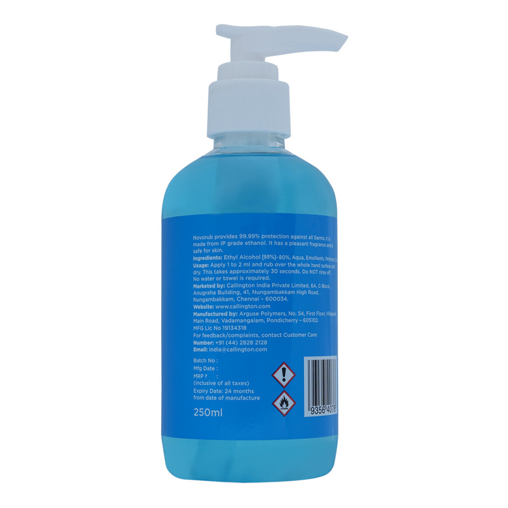 NOVORUB FLORAL Alcohol based Liquid Sanitizer  250ml Callington