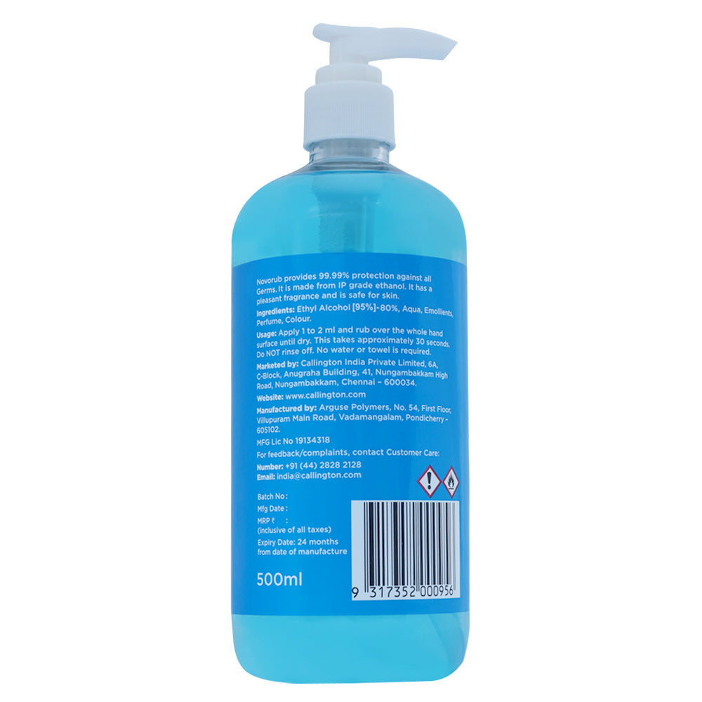 NOVORUB FLORAL Alcohol based Liquid Sanitizer 500ml Callington