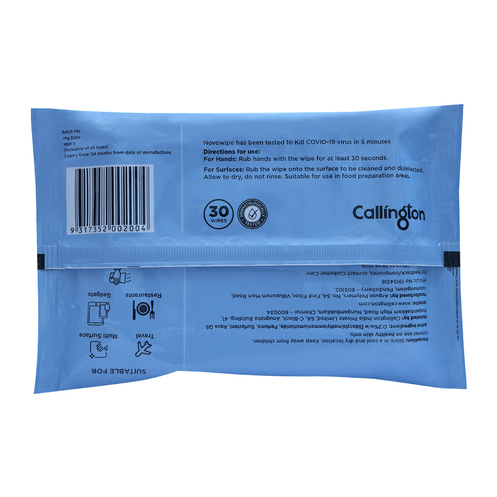 Novo Multipurpose Germ-Removal Wipes 30Nos Callington