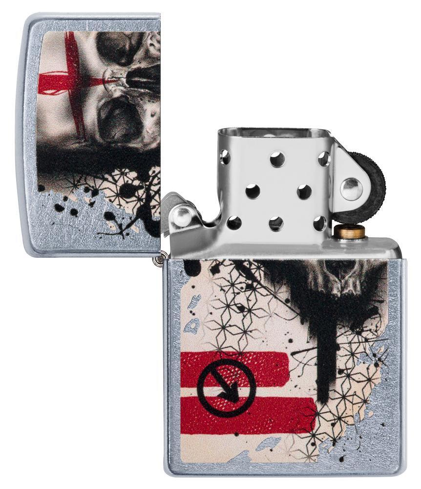 Zippo Trash Polka Tattoo Skull Street Chrome Pocket Lighter Zippo