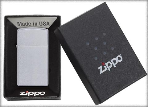 Zippo Slim Satin Chrome Pocket Lighter Zippo