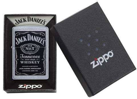 Zippo Jack Daniel's Tennessee Whiskey Label Street Chrome Pocket Lighter Zippo