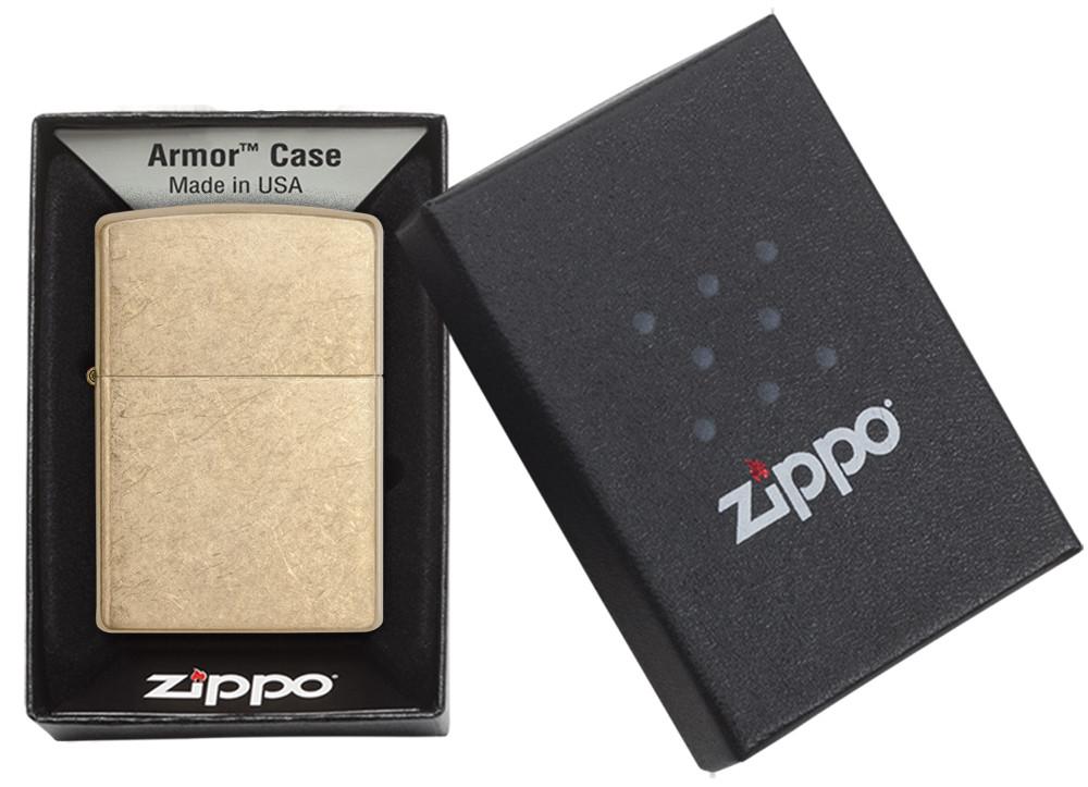 Zippo Armor Tumbled Brass Zippo