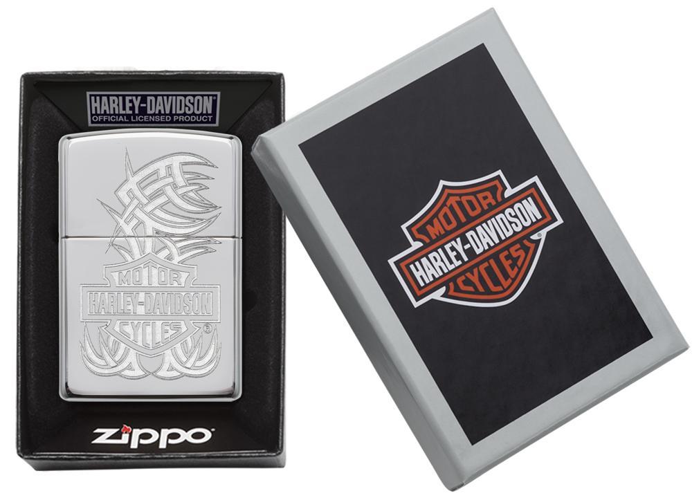 Zippo Harley-Davidson Bar & Shield High Polish Chrome Pocket Lighter Zippo