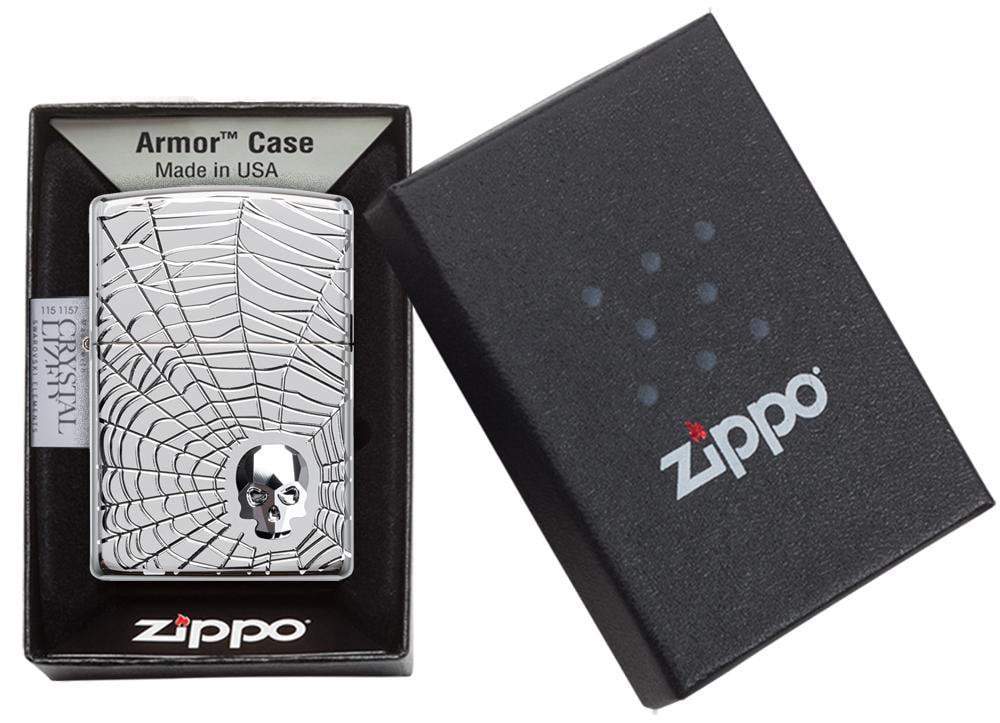 Zippo Spider Web Skull Design Zippo