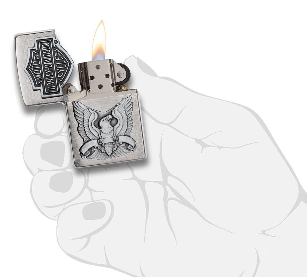 Zippo Harley-Davidson Eagle/Logo Emblem Lighter Pocket Lighter Zippo