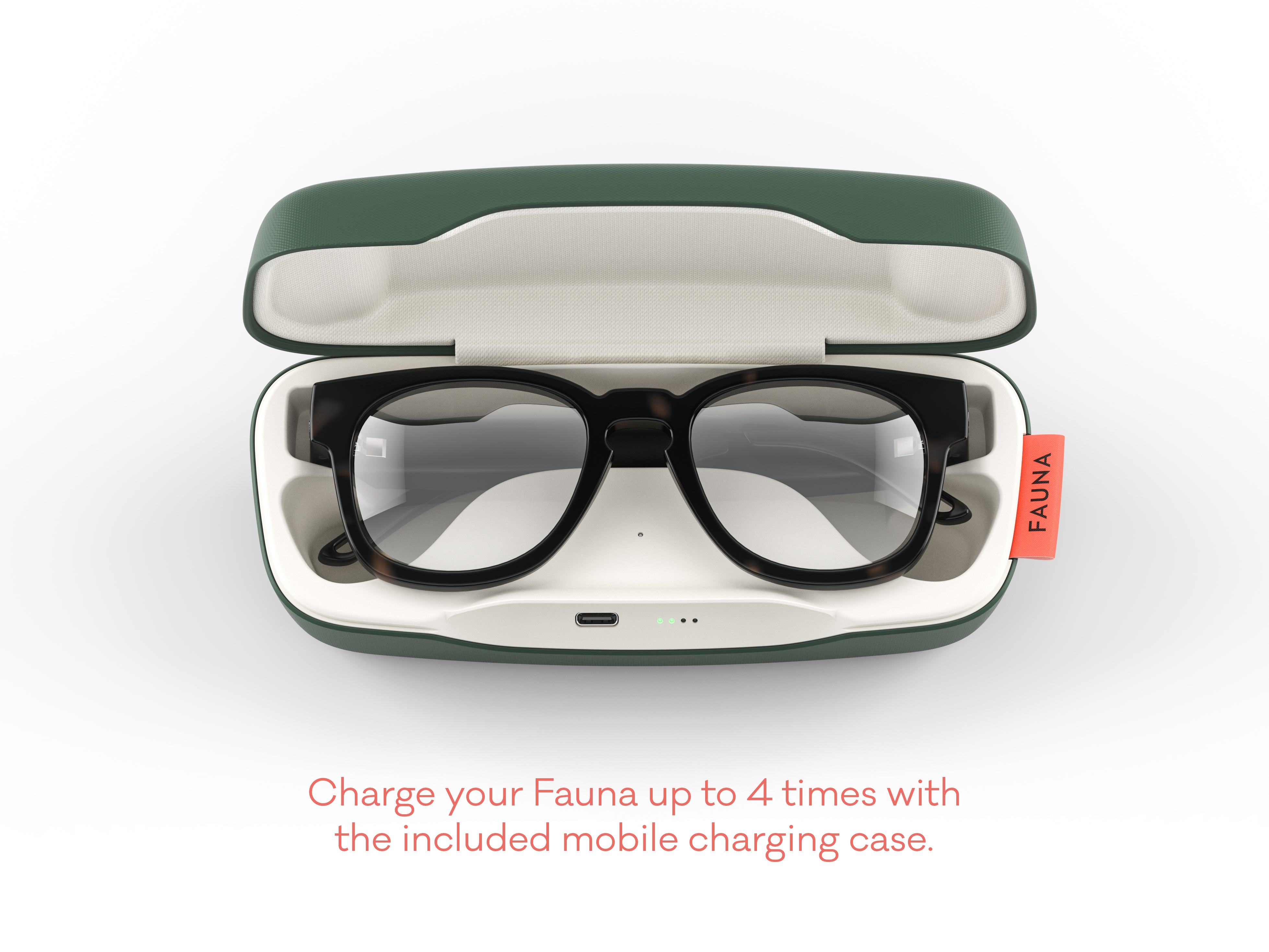 FAUNA Memor Havana - unisex designer audio blue light filter glasses with speakers