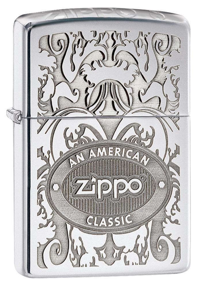 Zippo Crown Stamp High Polish Chrome Pocket Lighter Zippo