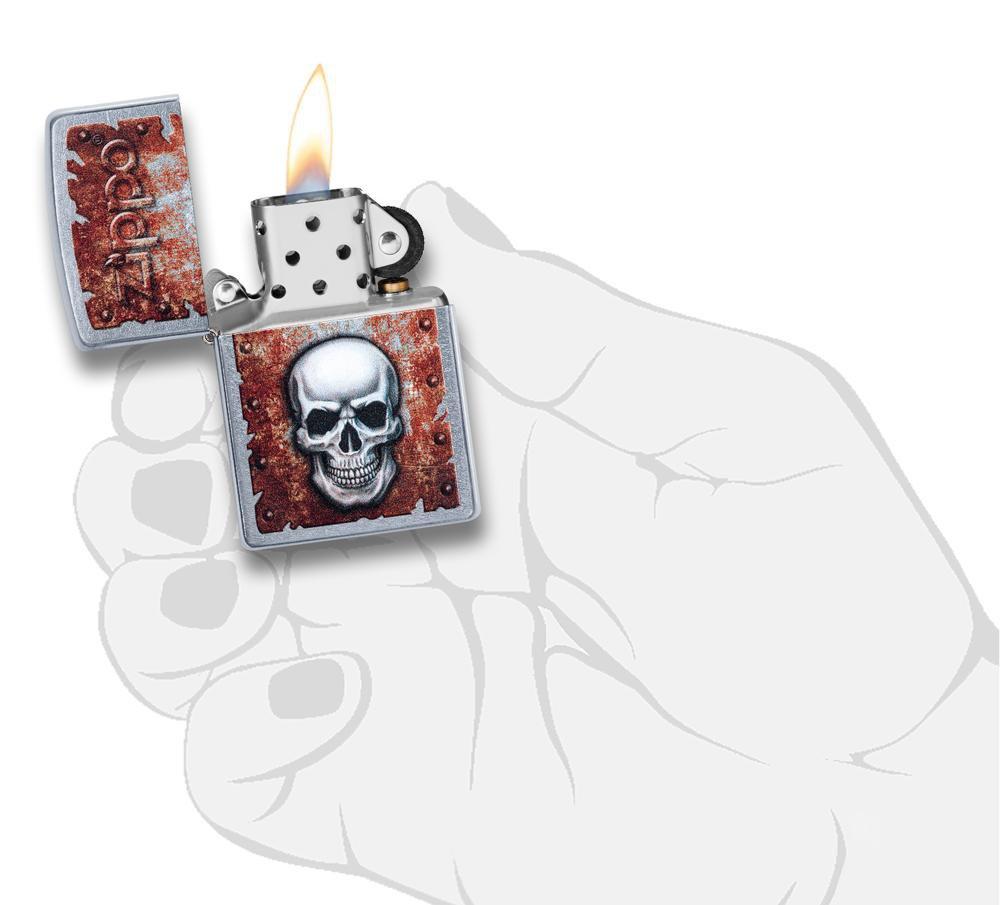 Zippo Filigree Flame and Wind Design Street Chrome Pocket Lighter Zippo