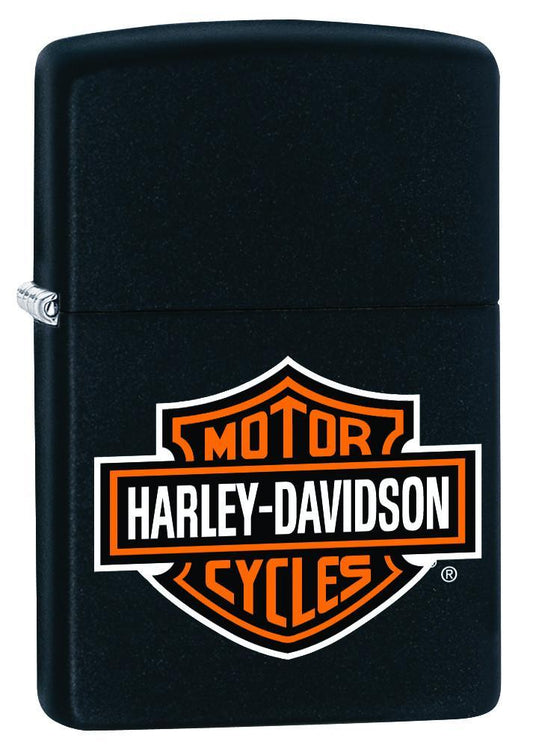 Zippo Harley-Davidson Logo Black Matte Pocket Lighter - Bhawar Store