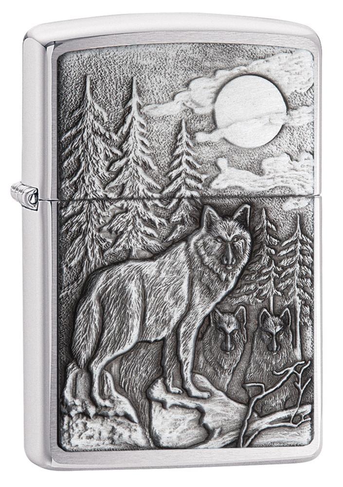 Zippo Timberwolves Brushed Chrome Pocket Lighter Zippo