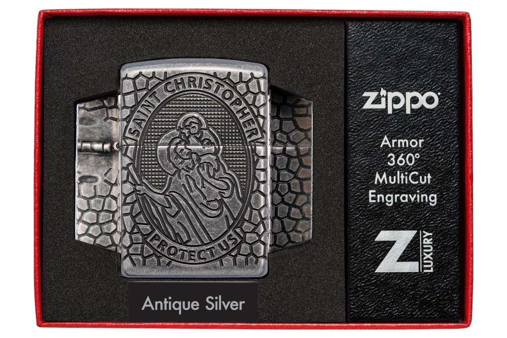 Zippo Armor St. Christopher Medal Design Zippo