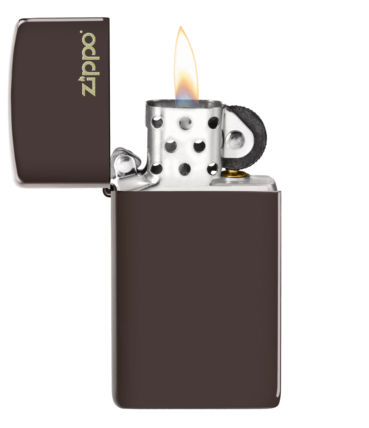 Zippo Slim Brown Zippo Logo Zippo