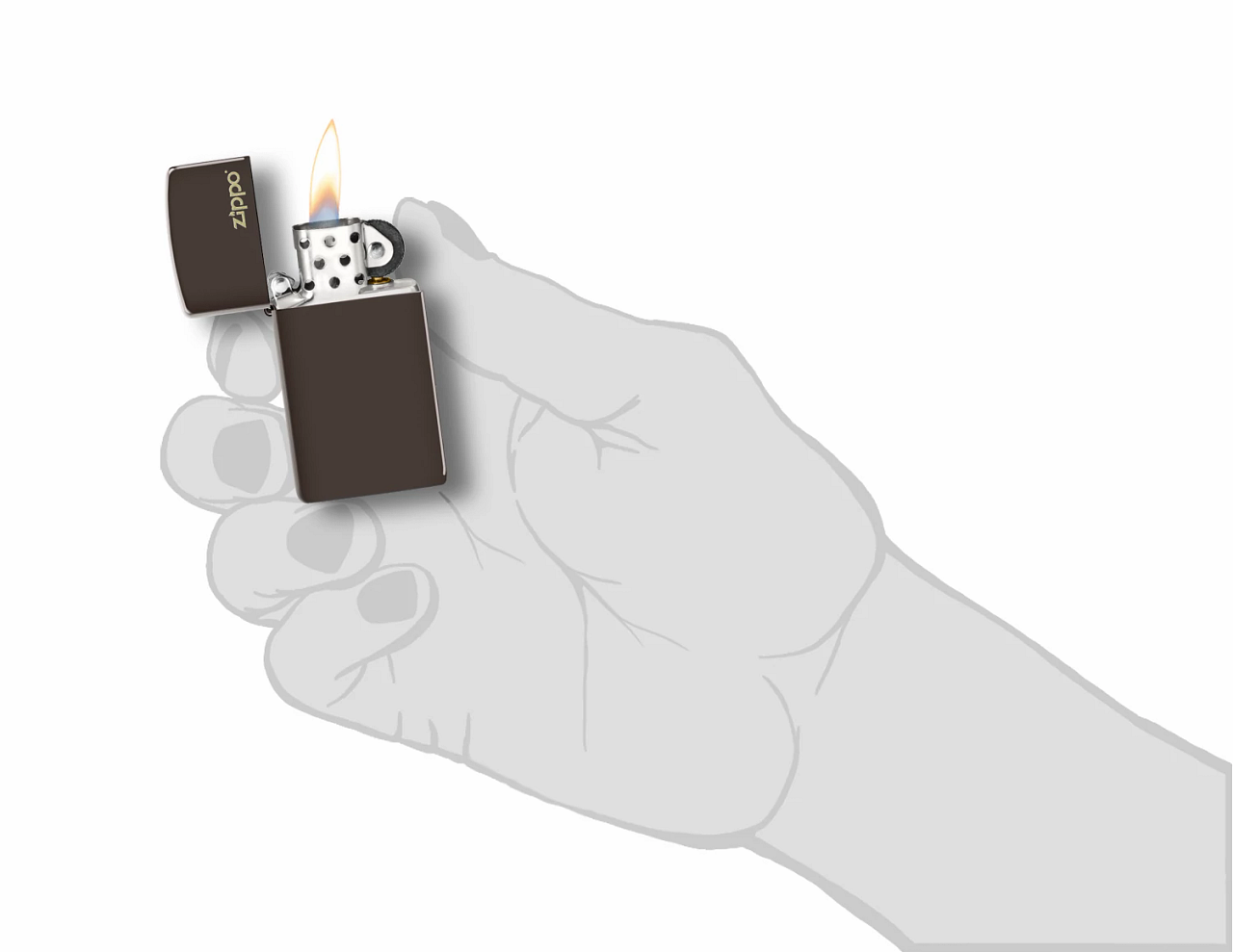 Zippo Slim Brown Zippo Logo Zippo