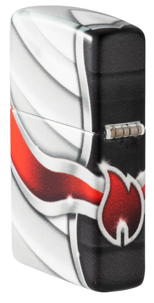 Angled shot of Flame Design 540 Color Windproof Lighter showing the back and hinge side of the lighter
