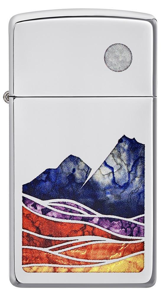 Front of Slim?« Landscape Design High Polish Chrome Windproof Lighter