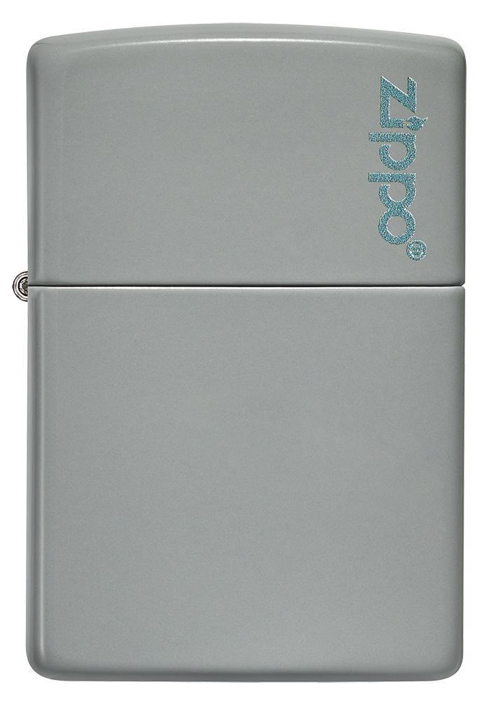 Front of Classic Flat Grey Zippo Logo Windproof Lighter