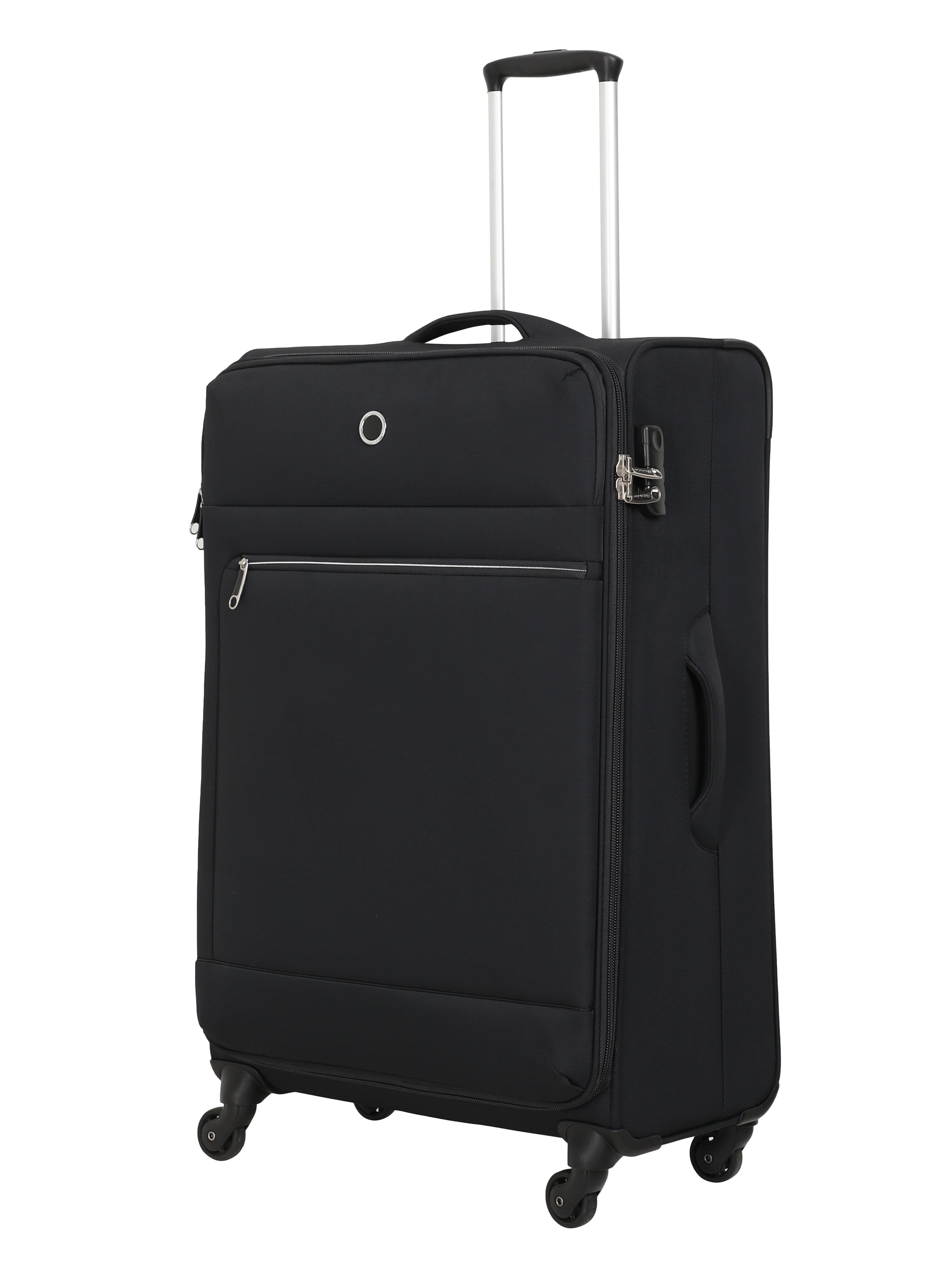 Echolac Black Verna Large Soft Case Checked Luggage