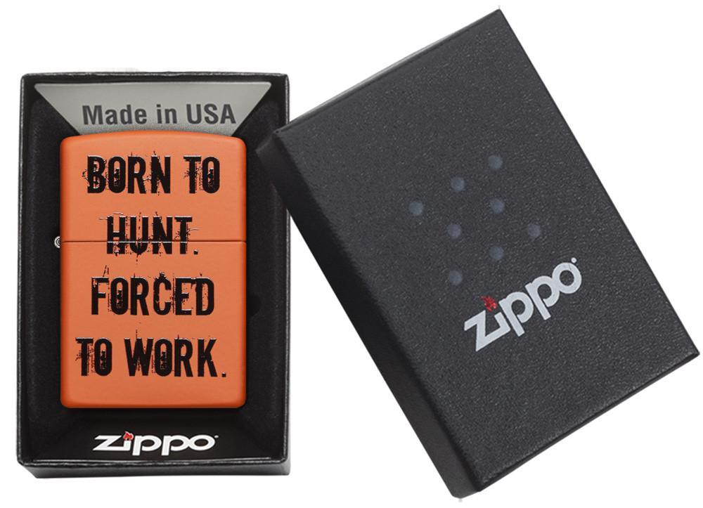 Zippo Born to Hunt Orange Matte Pocket Lighter Zippo