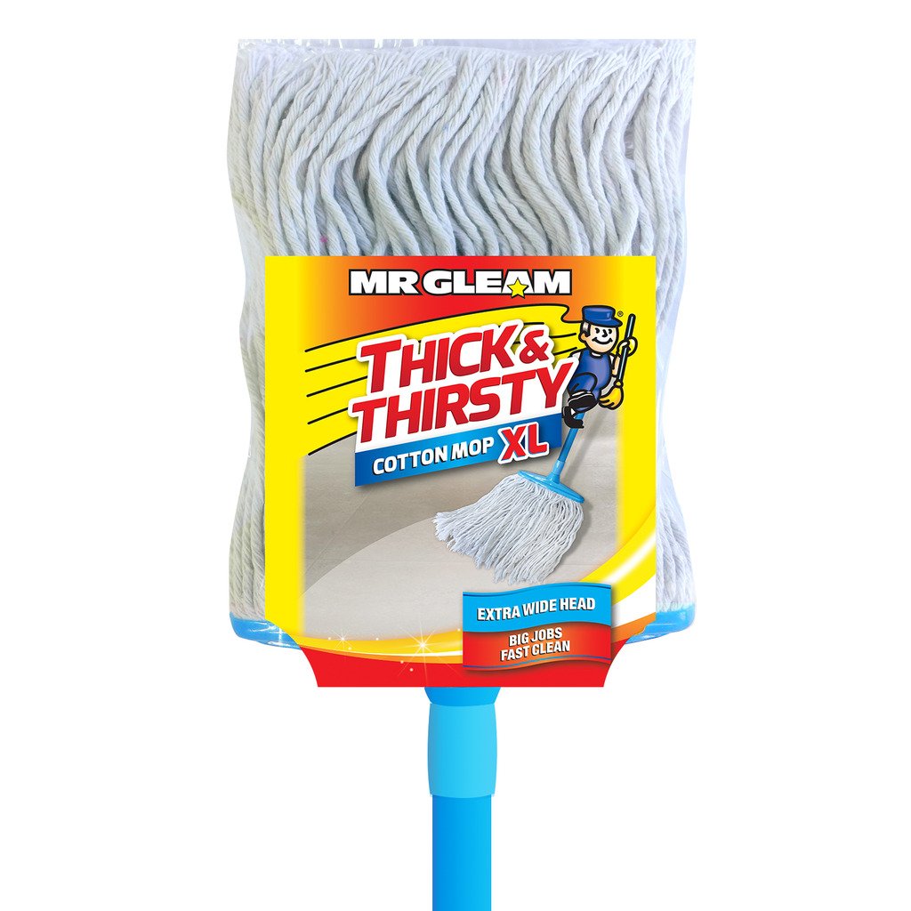 Mr Gleam Thick & Thirsty Cotton Mop (With Handle) MR GLEAM
