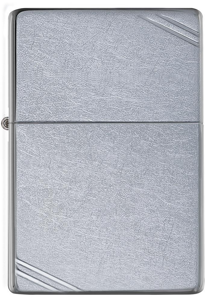 Zippo Vintage with Slashes Street Chrome Pocket Lighter Zippo