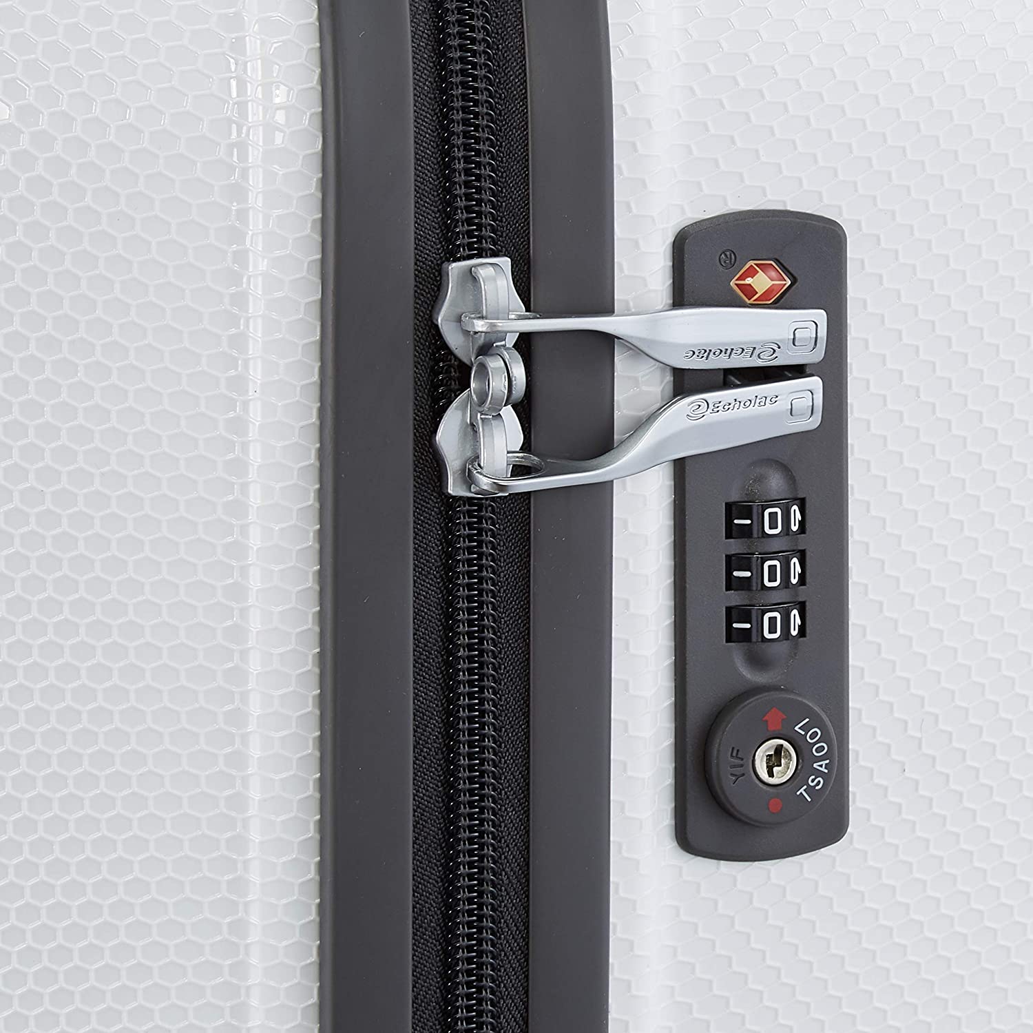 Echolac Moonlight X-Large White Hard Sided Check-In Suitcase Trolley 80cm (PC037) Echolac New