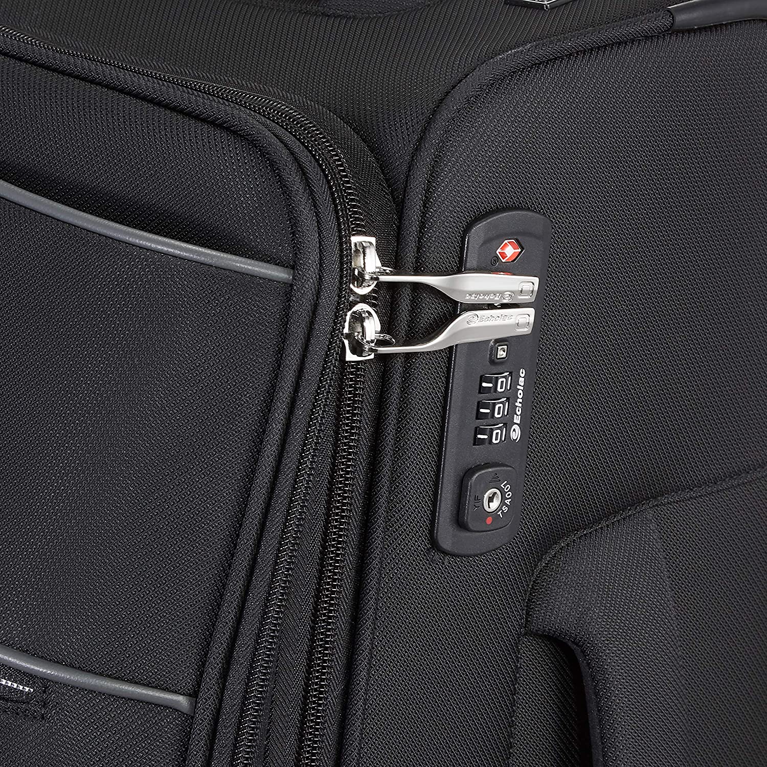 Echolac Ride Medium Black Soft Sided Cabin Suitcase Trolley 58cm (CT567) Echolac New